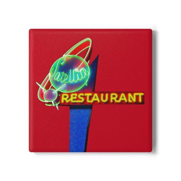 Ceramic Coaster, Vintage Sign, Satellite Restaurant sign in Virginia