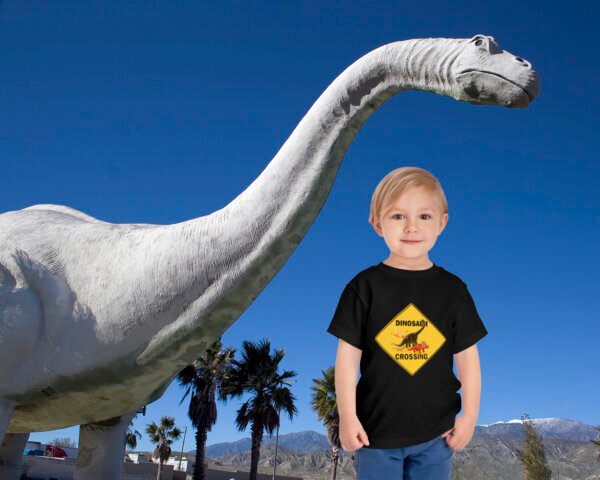 Dinosaur Crossing Toddler Tee, Kids Graphic T-Shirt
