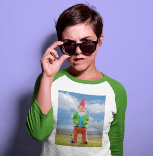 World's Largest Garden Gnome Raglan Shirt, Vintage Style Tee, Unisex Casual Wear